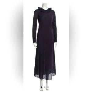 Doen maxi embroidered navy dress, size 0